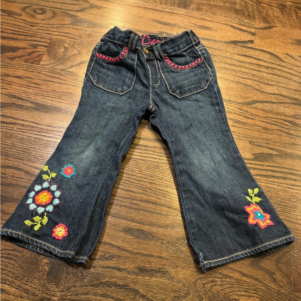 GAP Kids Dark Blue Jeans with Colorful Embroidery